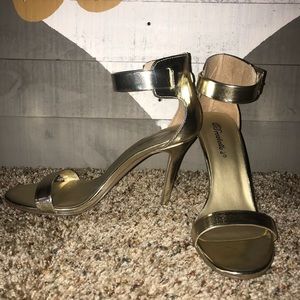 Gold Ankle Strap Heels